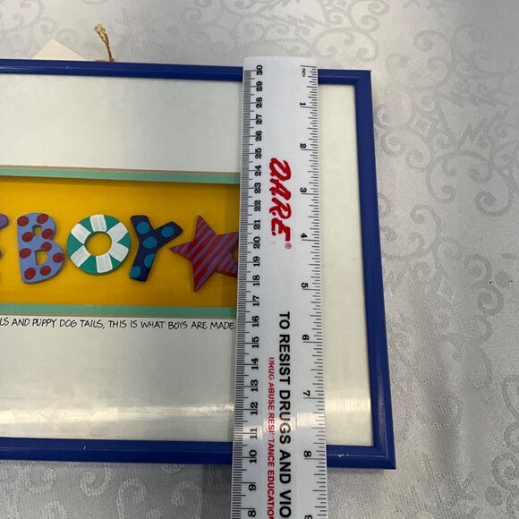 Bright Star Designs Michelle Samara Boy Wall Art Bright Blue metal Frame - Picture 10 of 10